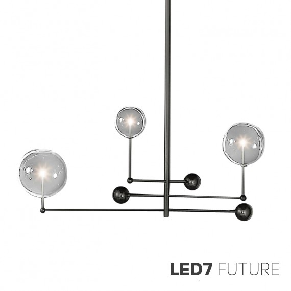 Loft Industry Modern - Glass Globe Mobile 3 Brass